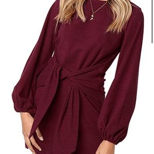 Women’s red long sleeved dress. Worn once.